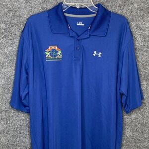 Under Armour Mens LG Royal Blue Hudson Farm Embroidered Performance Golf Polo